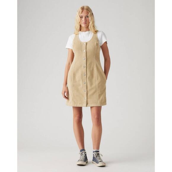 Levi's Dresses & Skirts - Levi’s Women’s Tuli Slim Cut Corduroy Mini Dress Size Medium Beige